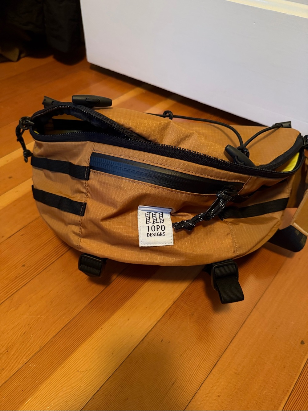 Topo Designs Tan and Black Waist Bag - Compact Everyday Belt Pack